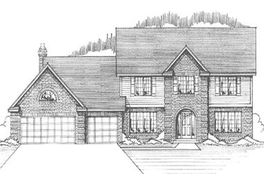 4-Bedroom, 2729 Sq Ft Colonial House Plan - 146-1098 - Front Exterior