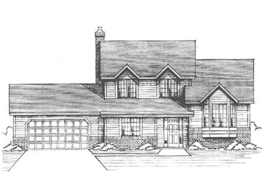 3-Bedroom, 2000 Sq Ft Colonial House Plan - 146-1162 - Front Exterior