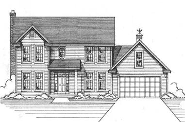 4-Bedroom, 2251 Sq Ft Colonial House Plan - 146-1195 - Front Exterior