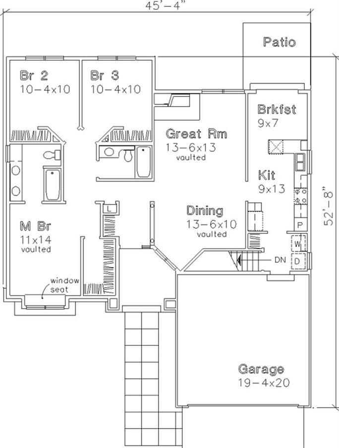 Country House Plan - 3 Bedrms, 2 Baths - 1390 Sq Ft - #146-1198