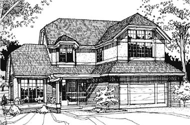 3-Bedroom, 1990 Sq Ft European House Plan - 146-1225 - Front Exterior