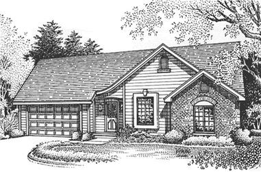 2-Bedroom, 1577 Sq Ft Country House Plan - 146-1344 - Front Exterior