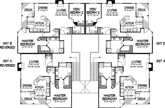 Contemporary Eightplex Plan - 1-2 Bedrm, 1 Bath - 960+ Sq Ft Per Unit ...