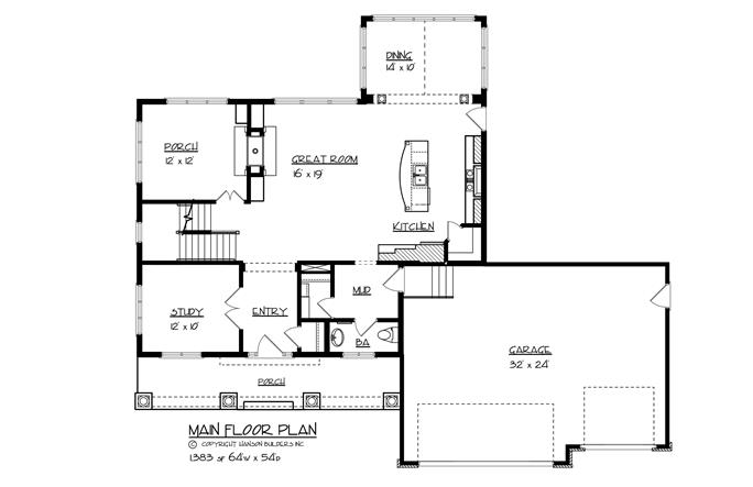 Country House Plan - 4 Bedrms, 2.5 Baths - 2697 Sq Ft - #146-1495