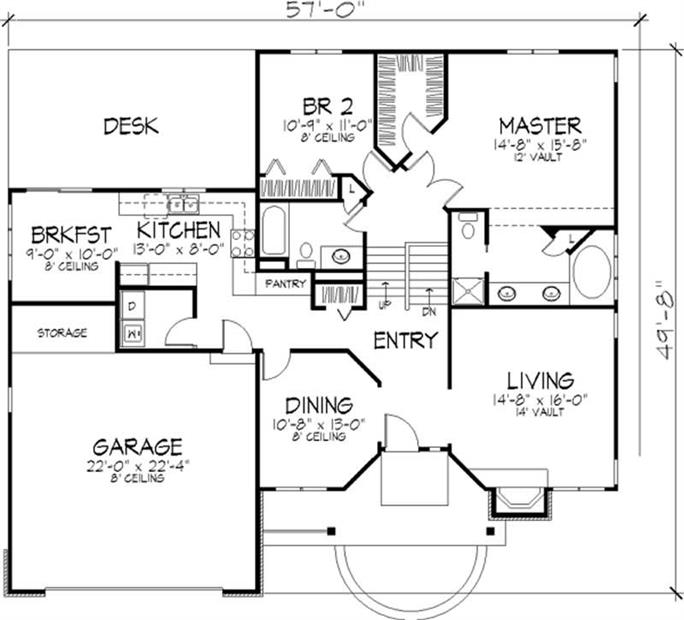 Country Floor Plan - 2 Bedrms, 3 Baths - 1868 Sq Ft - #146-1548