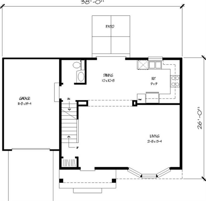 European House Plan - 3 Bedrms, 1.5 Baths - 1300 Sq Ft - #146-1605