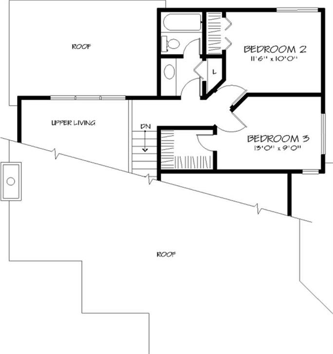 Contemporary Home Plan - 3 Bedrms, 2 Baths - 1246 Sq Ft - #146-1779