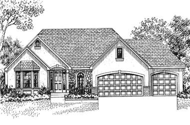 3-Bedroom, 2580 Sq Ft European House Plan - 146-1906 - Front Exterior