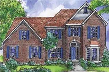 4-Bedroom, 3014 Sq Ft European House Plan - 146-1915 - Front Exterior