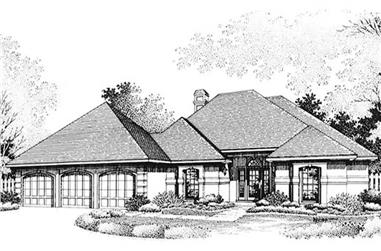 3-Bedroom, 2581 Sq Ft European House Plan - 146-2002 - Front Exterior