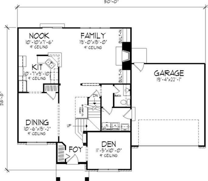 Traditional Home Plan - 4 Bedrms, 2.5 Baths - 2070 Sq Ft - #146-2068