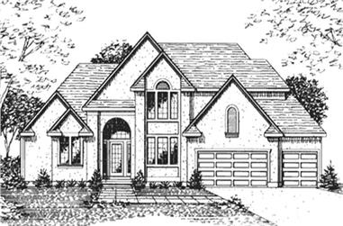 4-Bedroom, 2899 Sq Ft Colonial House Plan - 146-2130 - Front Exterior