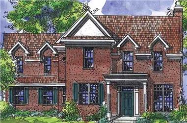 3-Bedroom, 1956 Sq Ft Colonial House Plan - 146-2133 - Front Exterior