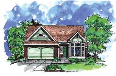 3-Bedroom, 1250 Sq Ft European House Plan - 146-2147 - Front Exterior