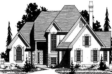 4-Bedroom, 3068 Sq Ft European House Plan - 146-2200 - Front Exterior