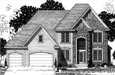 4-Bedroom, 3213 Sq Ft European House Plan - 146-2213 - Front Exterior