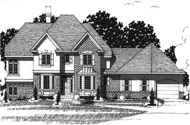 4-Bedroom, 3218 Sq Ft European House Plan - 146-2214 - Front Exterior