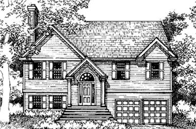 4-Bedroom, 2793 Sq Ft Colonial House Plan - 146-2250 - Front Exterior