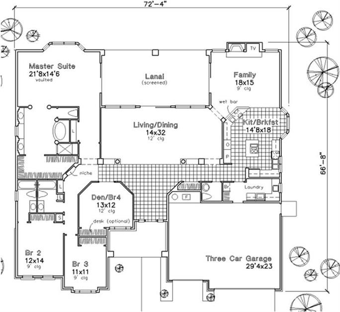 European Floor Plan - 3 Bedrms, 3.5 Baths - 3094 Sq Ft - #146-2528