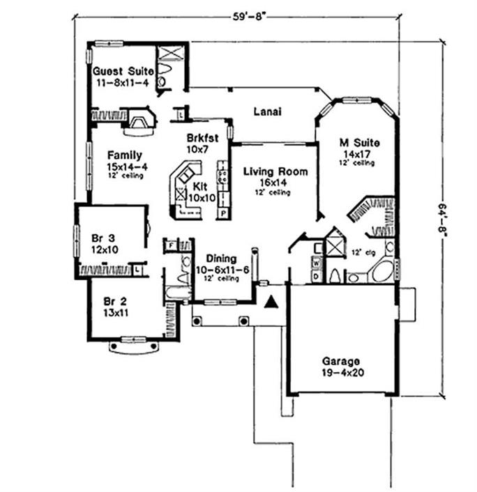 Concrete Block/ ICF Design Home Plan - 4 Bedrms, 3 Baths - 2234 Sq Ft ...