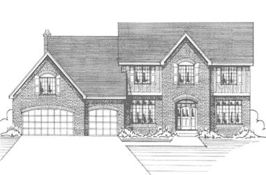 4-Bedroom, 2797 Sq Ft Colonial House Plan - 146-2945 - Front Exterior