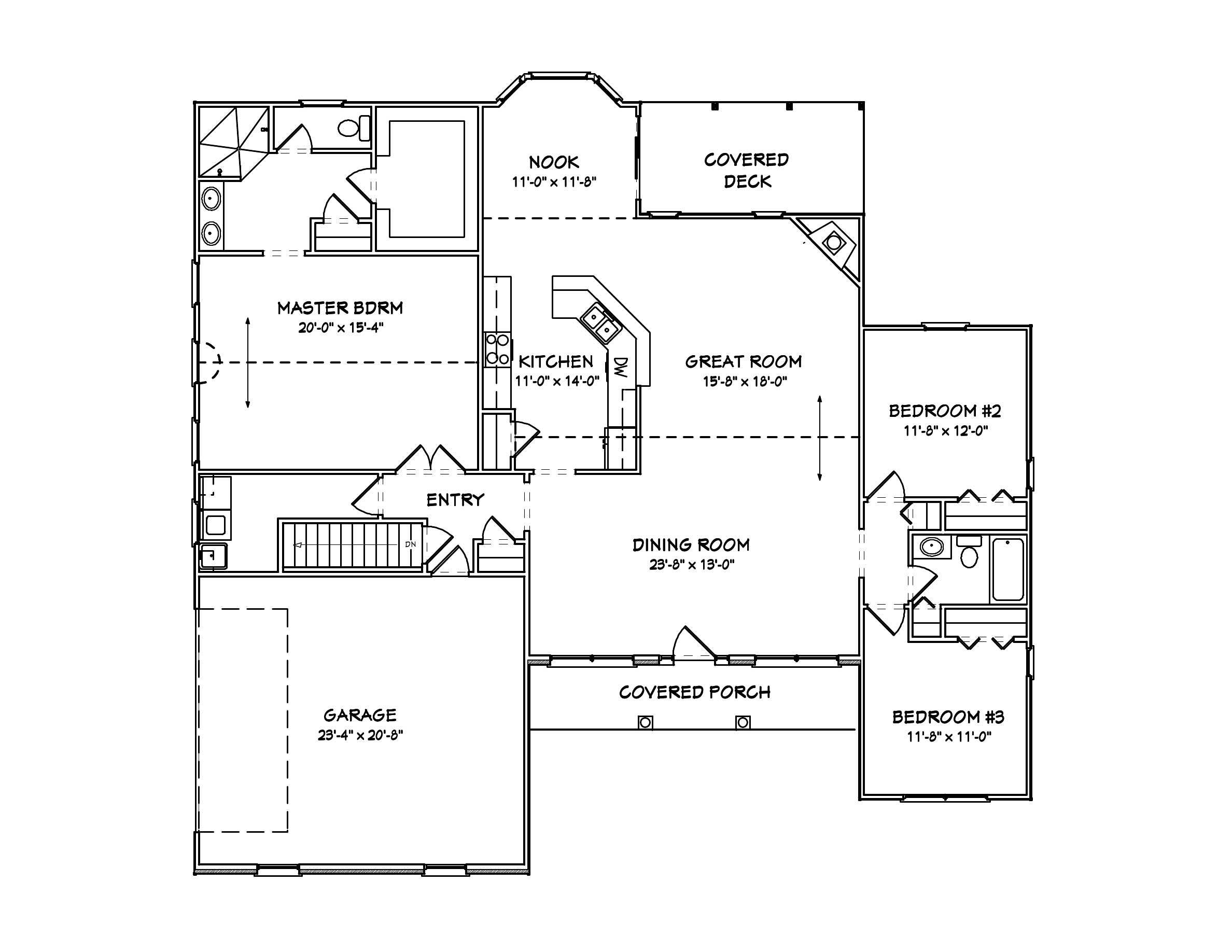 Ranch Homeplans - Home Design mas1039
