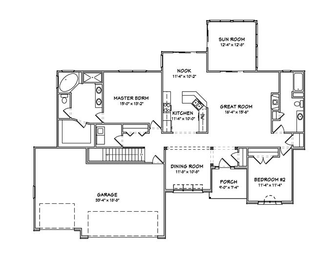 Country Home Plan - 2 Bedrms, 2 Baths - 1948 Sq Ft - #148-1004