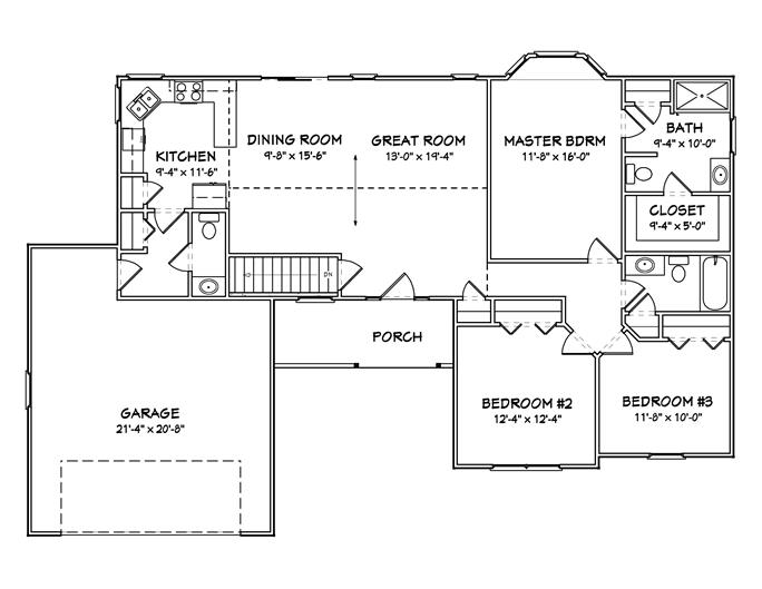 Ranch House Plans - Home Design mas1036