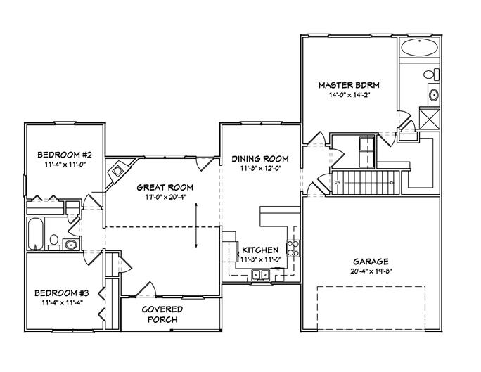 Ranch Houseplans - Home Design mas1075