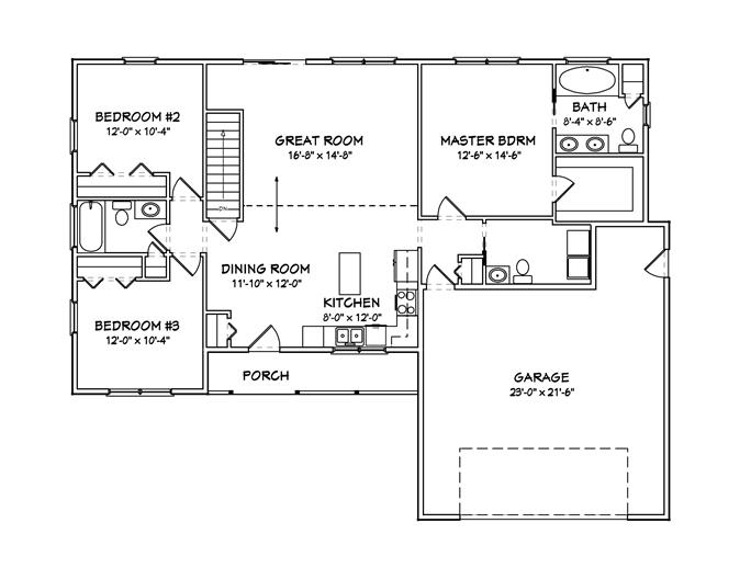 Ranch House Plans - Home Design Mas1068