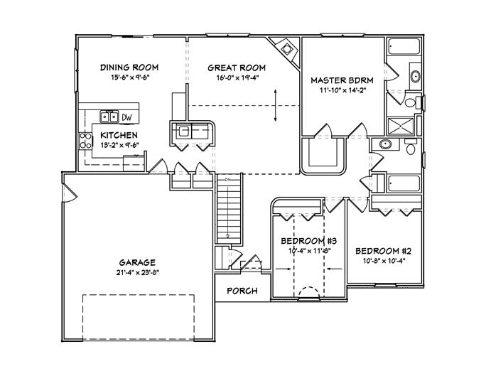 Ranch House Plans - Home Design mas1064