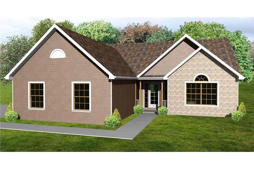 3-Bedroom, 1480 Sq Ft Country Home Plan - 148-1035 - Main Exterior