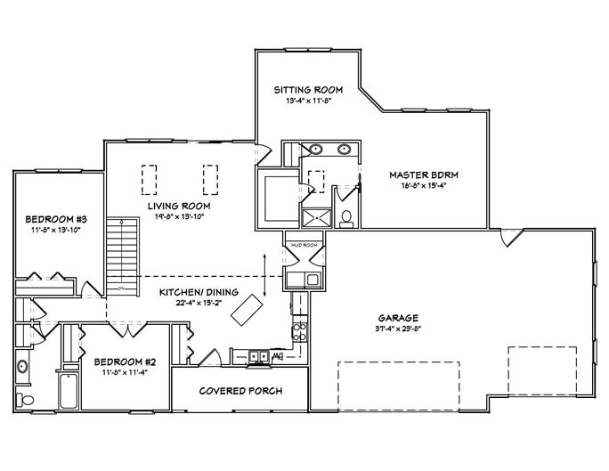 Ranch Homeplans - Home Design mas1082