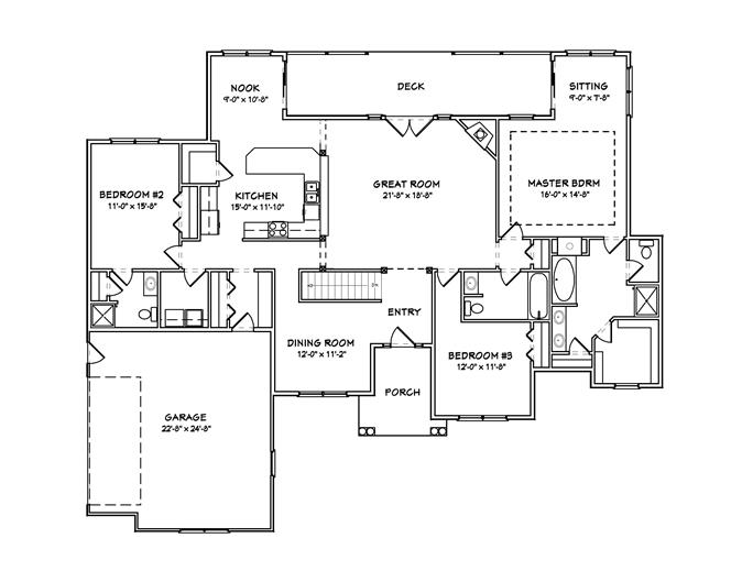 European Floor Plan - 3 Bedrms, 3 Baths - 2360 Sq Ft - #148-1056