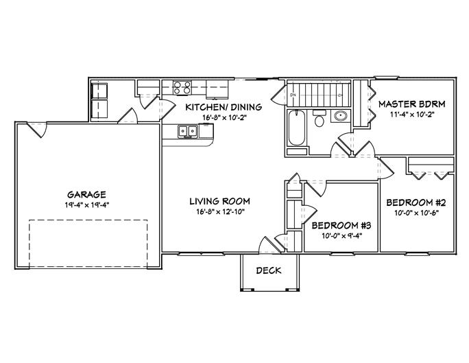 Ranch Homeplans - Home Design mas1009