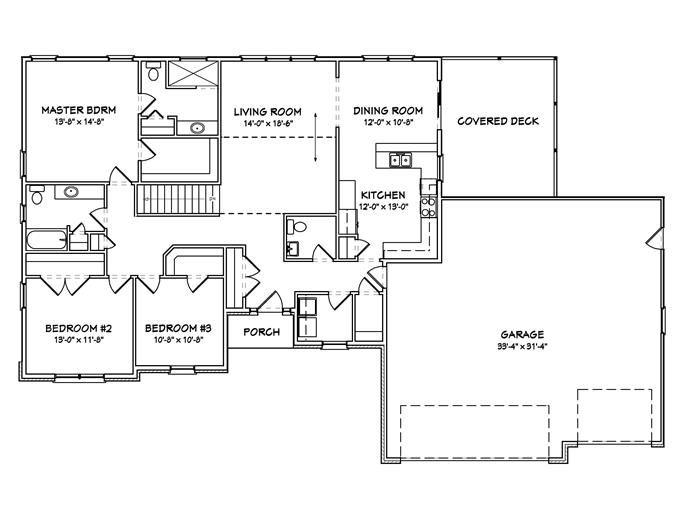 Ranch Homeplans - Home Design mas1029