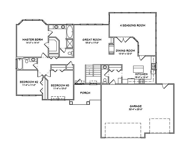 Ranch Houseplans - Home Design mas1065