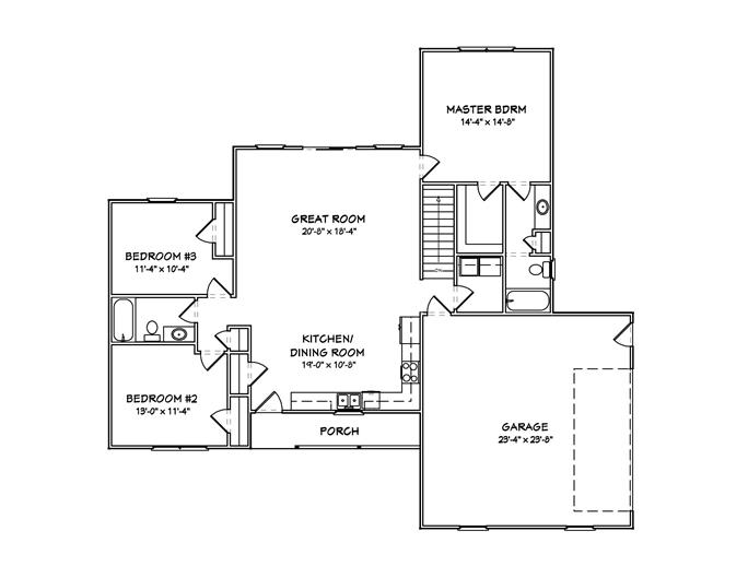 Ranch Houseplans - Home Design mas1080