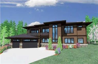 3-Bedroom, 2898 Sq Ft Contemporary House Plan - 149-1051 - Front Exterior