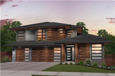 4-Bedroom, 3596 Sq Ft Contemporary House Plan - 149-1855 - Front Exterior