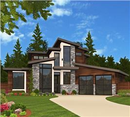 Contemporary Home Plan - 4 Bedrms, 3.5 Baths - 2515 Sq Ft - #149-1861