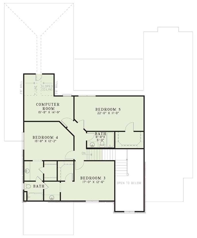 European Floor Plan - 5 Bedrms, 4 Baths - 3578 Sq Ft - #153-1049