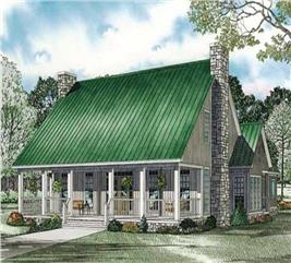 Steep-pitched Roof Ranch Home Plan - 1 Bedrms, 1.5 Baths - 2501 Sq Ft 