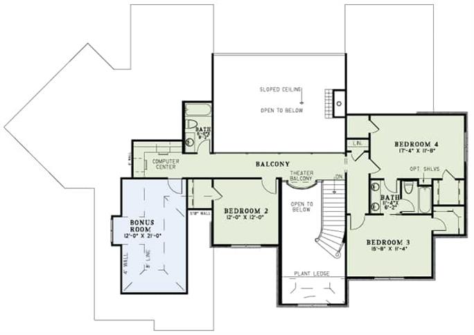 European House Plan - 5 Bedrms, 4 Baths - 3601 Sq Ft - #153-1127