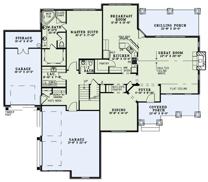 Transitional Craftsman Home - 4 Bedrms, 3.5 Baths - 3430 Sq Ft - Plan ...