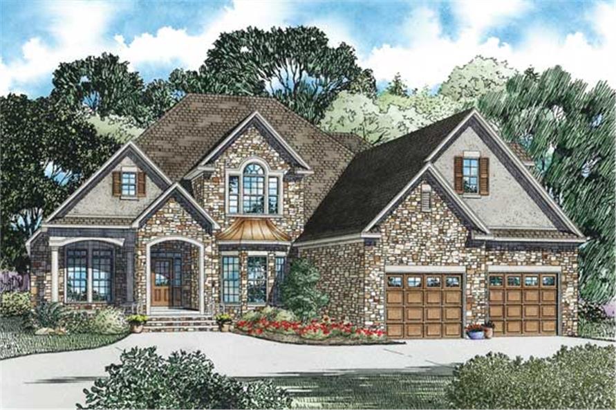 3-Bedroom, 3202 Sq Ft Craftsman House Plan - 153-1156 - Front Exterior