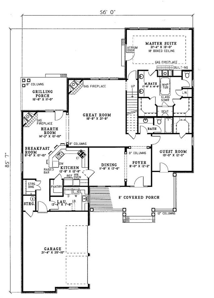 Country Home Plan - 4 Bedrms, 3 Baths - 3206 Sq Ft - #153-1204