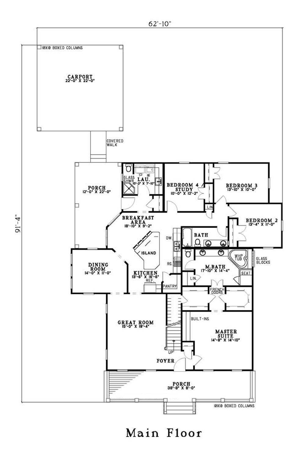 SouthernPlan #153-1206: 4 Bedrm, 2-Car Garage | ThePlanCollection