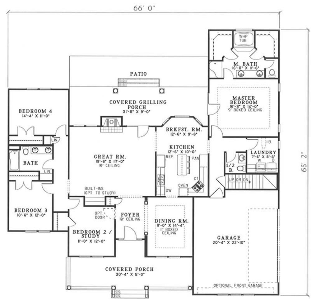 4 Bedrm, 2261 Sq Ft Southern House Plan #153-1351