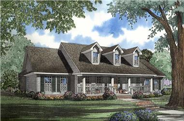 4-Bedroom, 2388 Sq Ft Southern House Plan - 153-1388 - Front Exterior